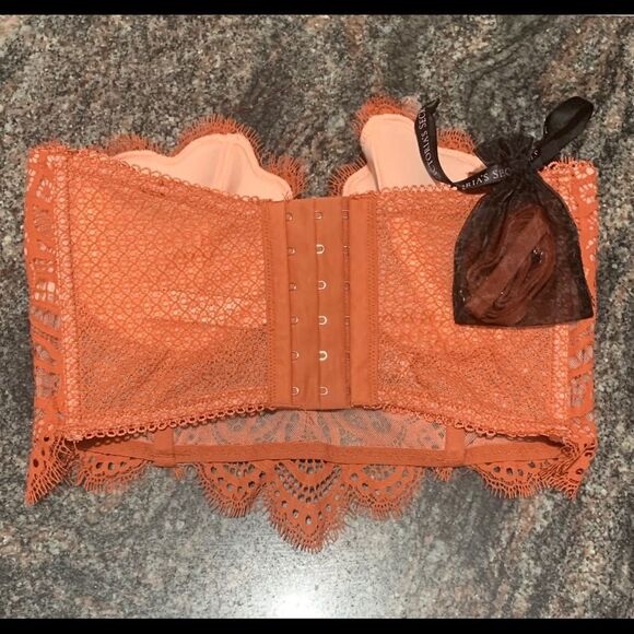 Victoria’s Secret set Dream Angels long line Bustier bra & matching panty Rust - Picture 3 of 4